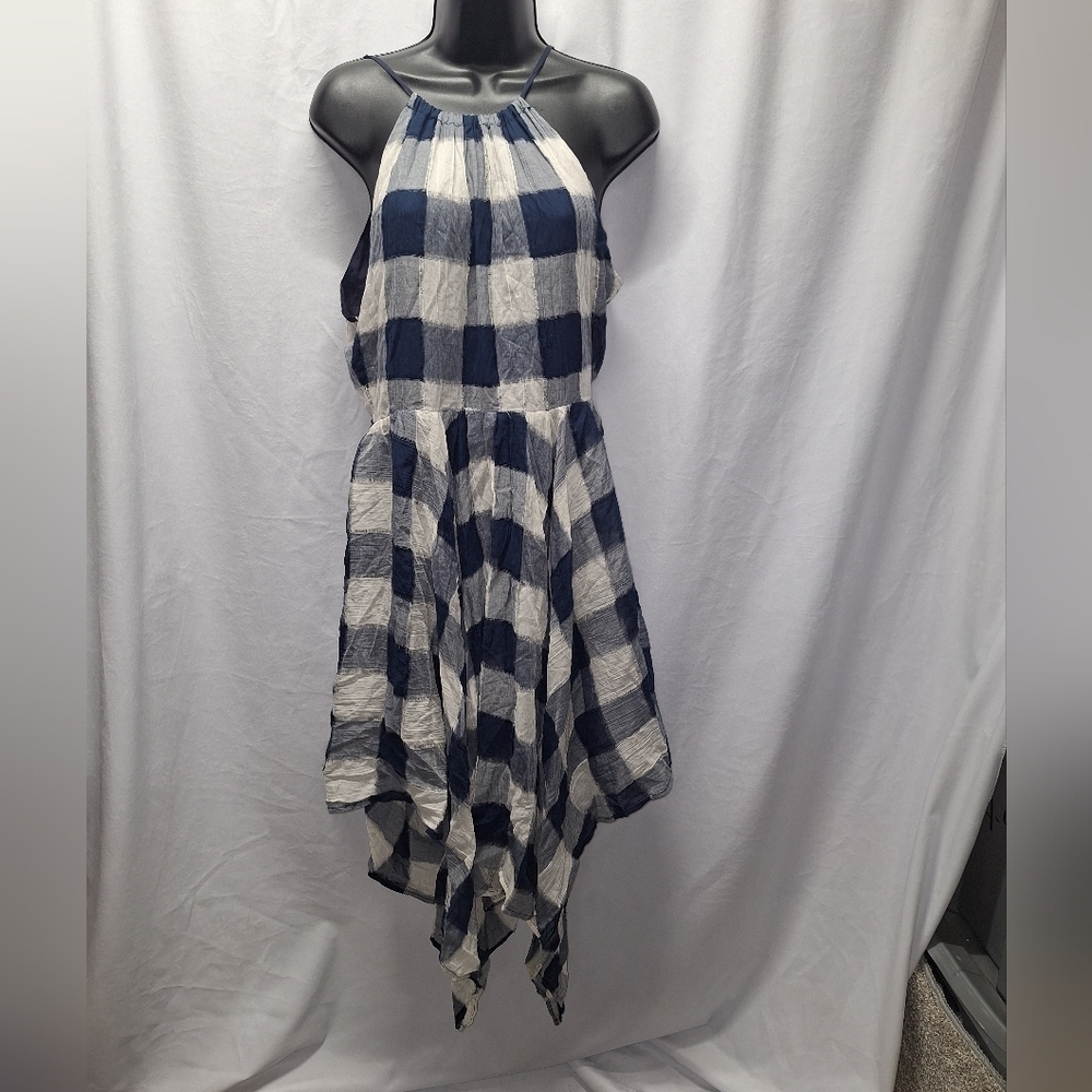 Storee checked summer dress up and down hem size medium